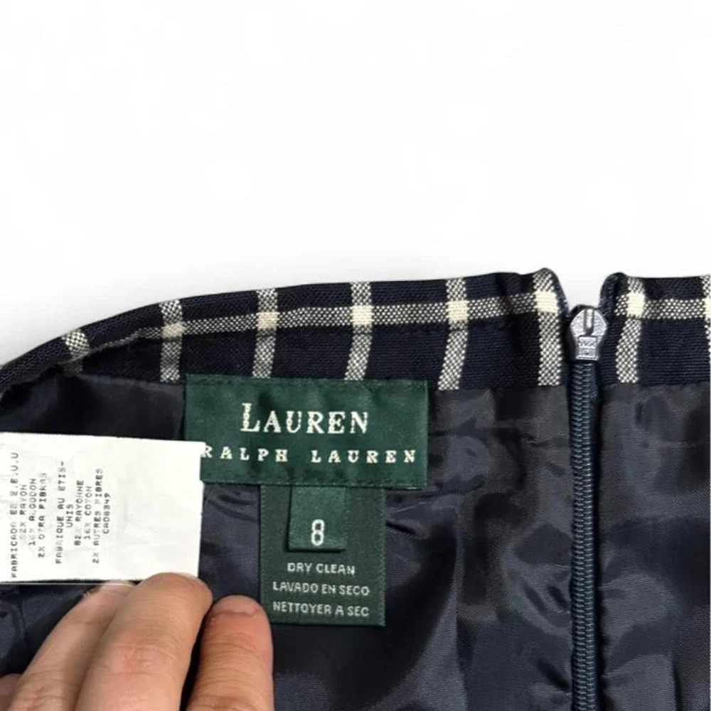 Vintage Lauren Ralph Lauren Plaid Pencil Skirt Size 8 Preppy Academia